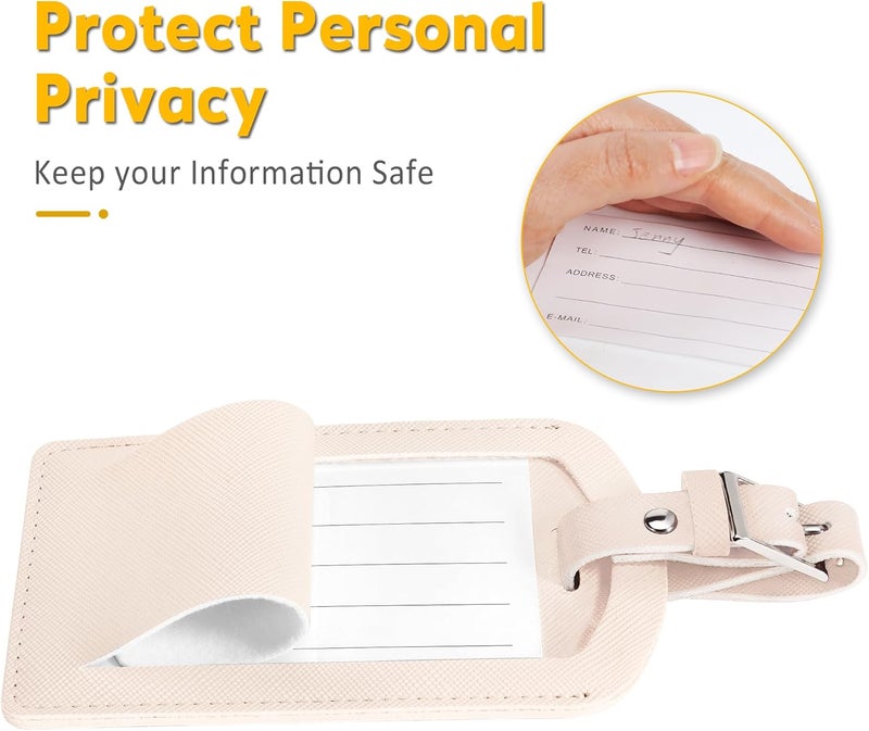 Airkit 3 Pack Luggage Tags for Suitcases, TSA Approved Bag Tags, Baggage Tags with Privacy Protection, Travel Essentials Luggage Accessories, Cream White - Image 3